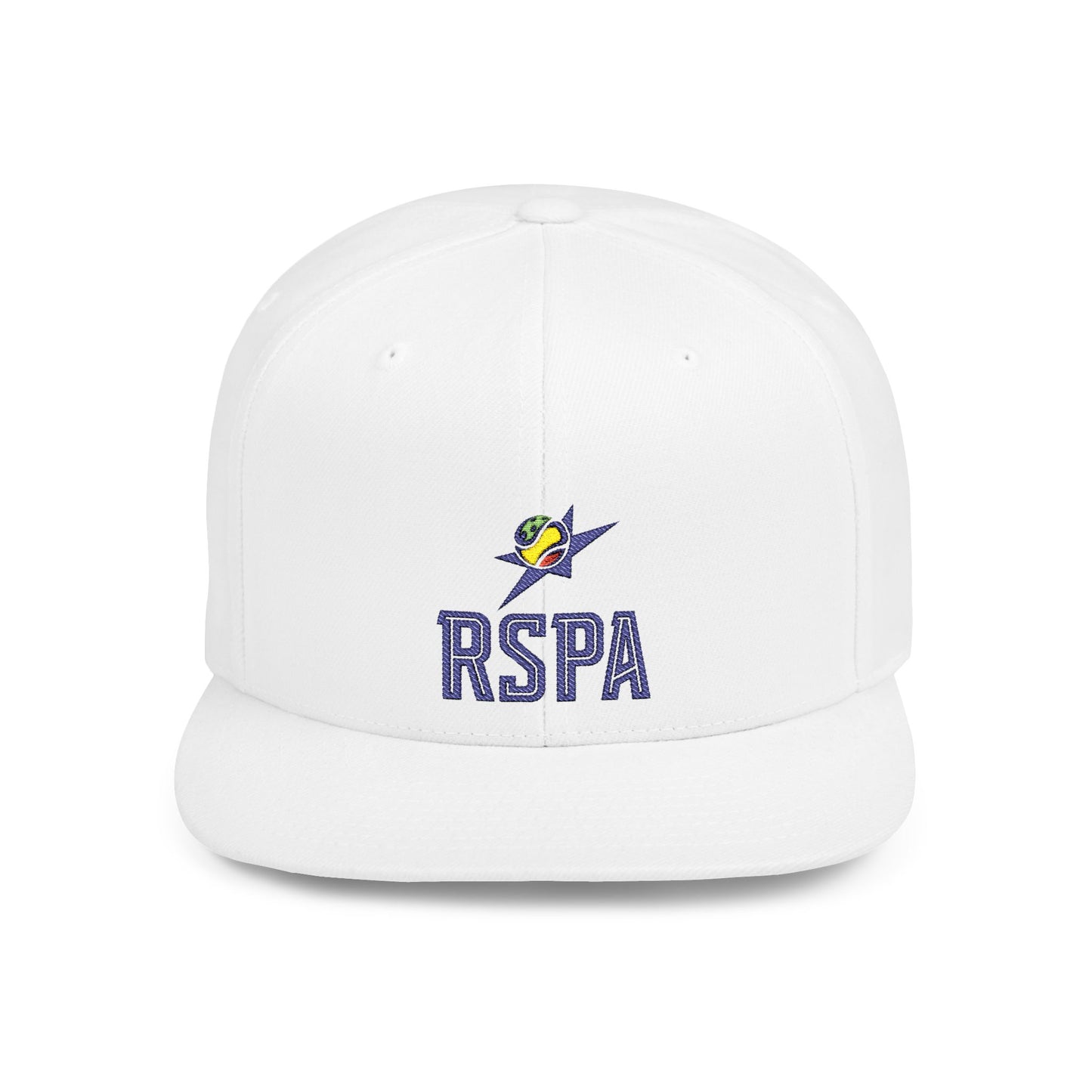 RSPA Athletic Flat Bill Snapback Cap - Stylish White Hat for Sports Lovers